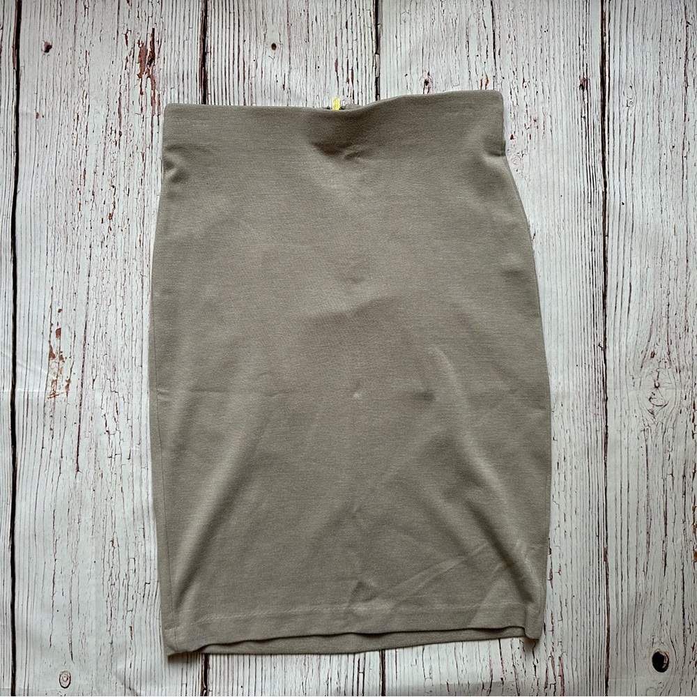 Philosophy Tan Pencil Skirt Knee-Length Casual